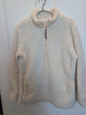 Original Vintage Weatherproof Cozy Sherpa Half-Zip Pullover Sweater - Cream